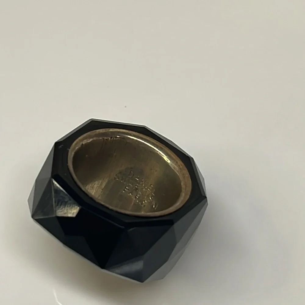 Daniel Swarovski Black Crystal Paris Ring with a Silver Tone Interior Band Color